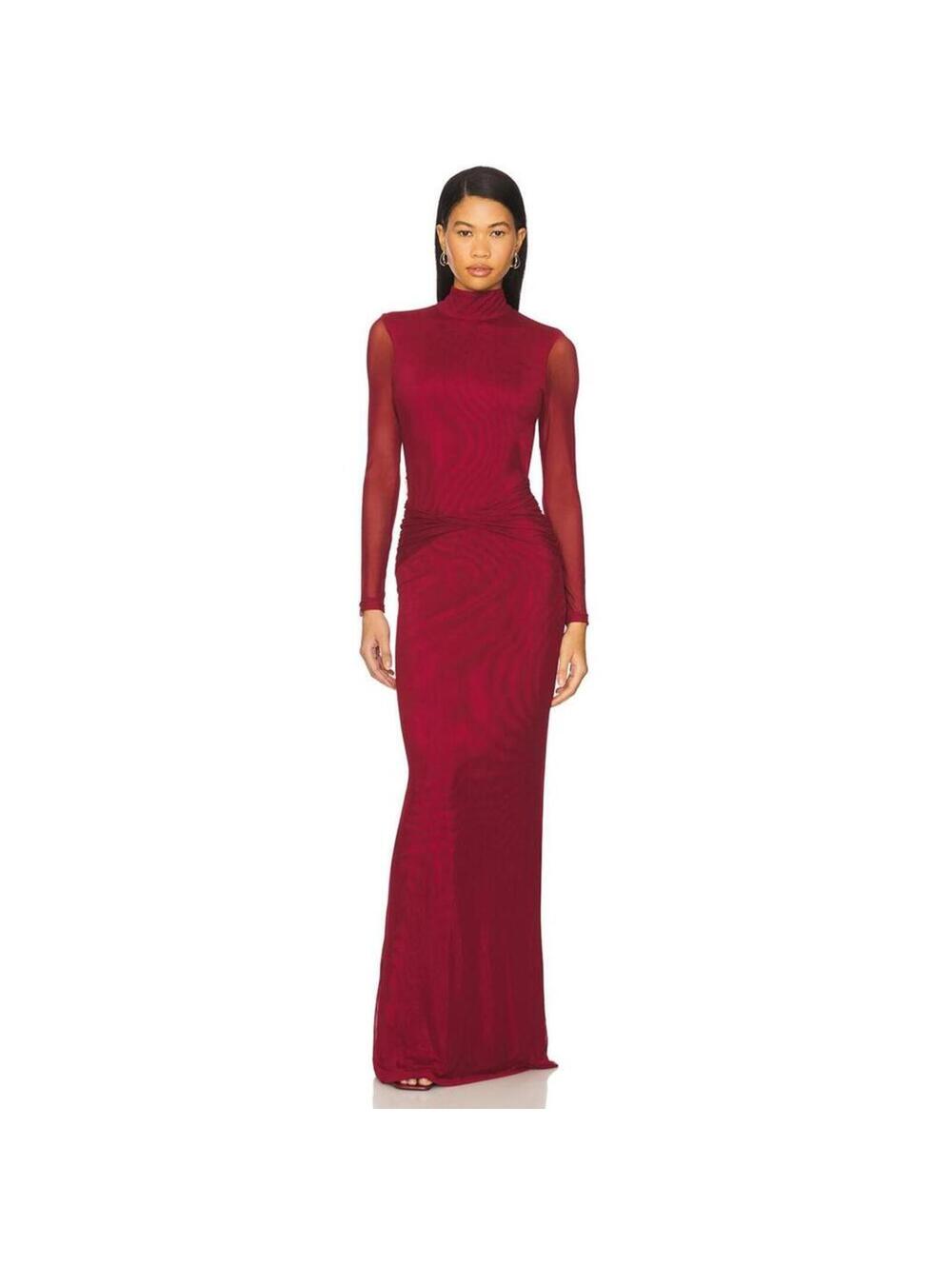 YeLLW THE LABEL Salome Beaded Dress in Merlot